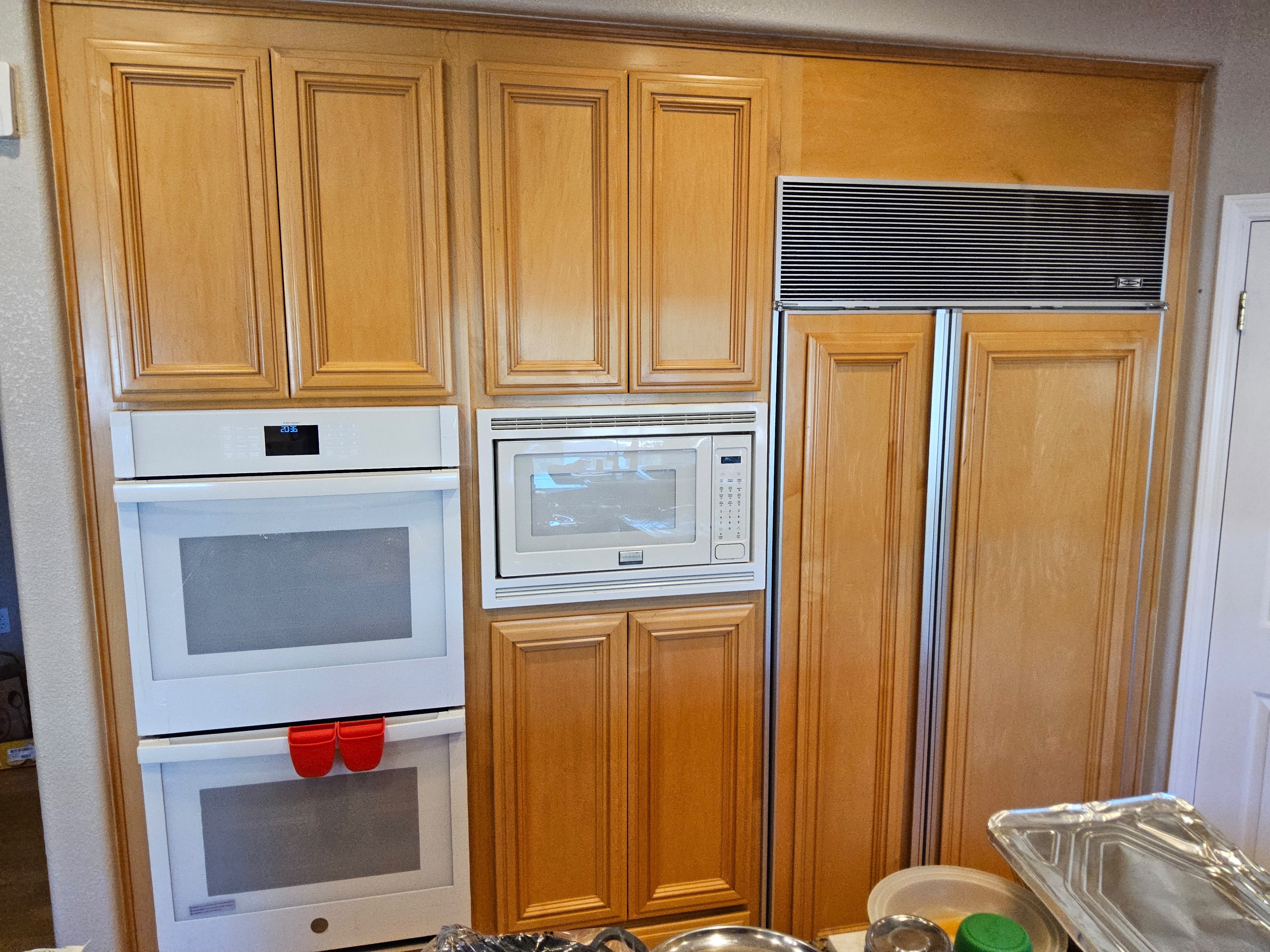 Limewashed Cabinetry & Island - before refinishing